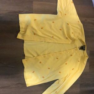 Button up yellow cardigan